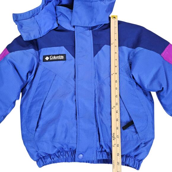 Columbia Jacket Kid Size 7 8 Purple Tectonite Heavyweight Down Hooded Snow Coat - Picture 14 of 16